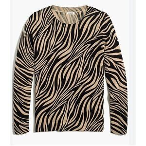 J. Crew Zebra Animal Print Teddie Sweater Small